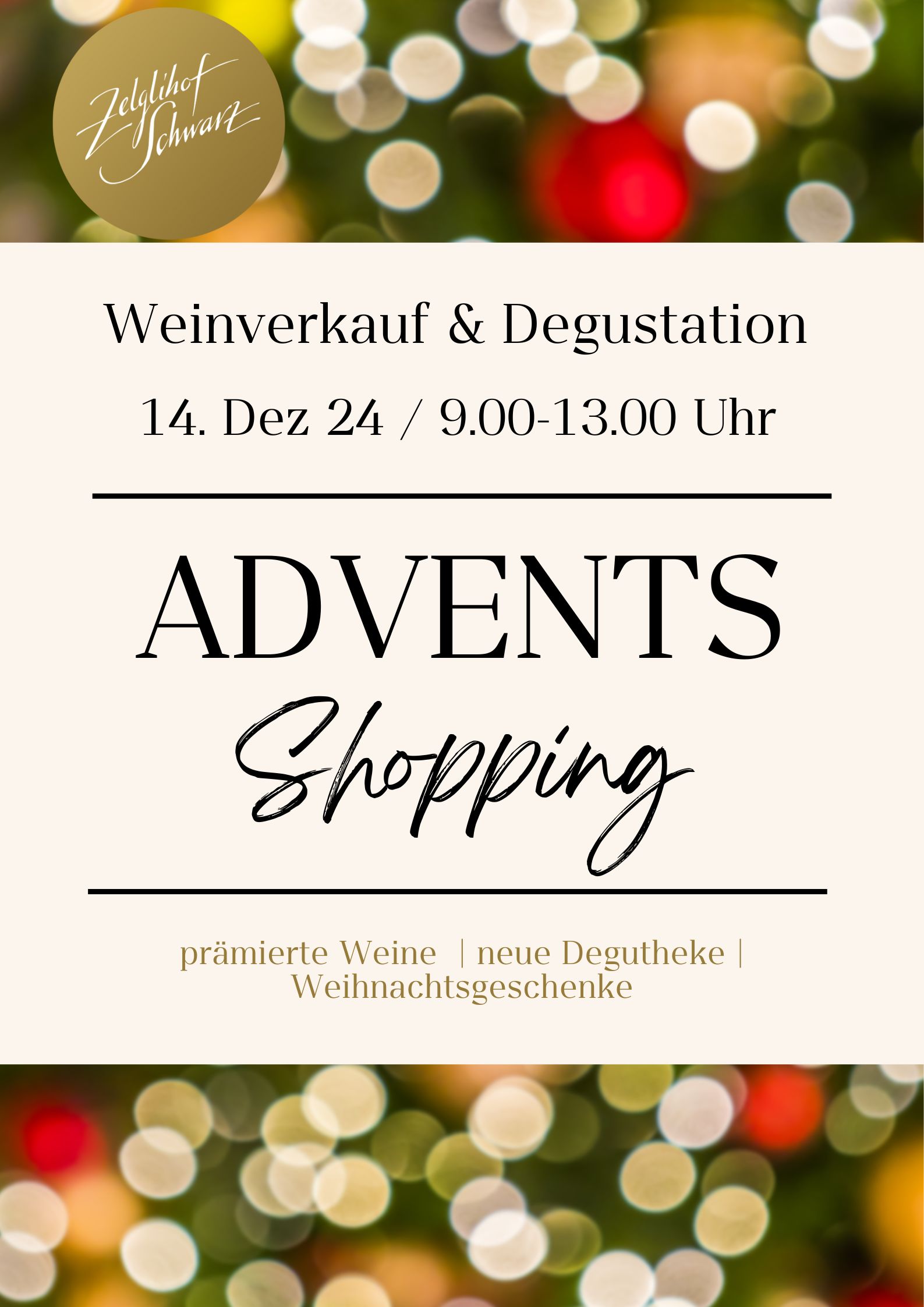 Herzliche Einladung zur Adventsdegustation